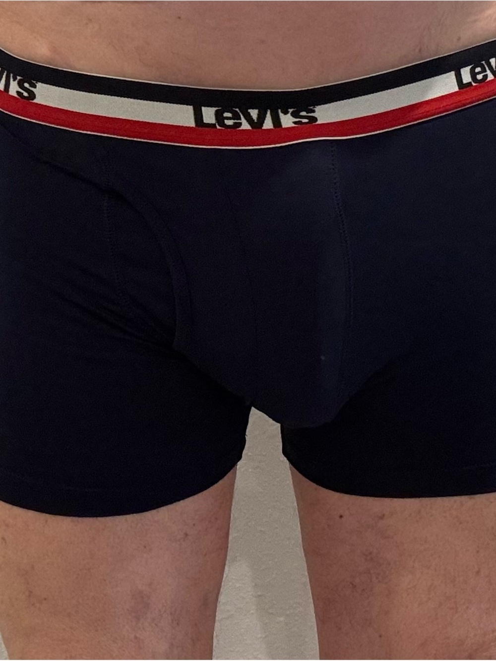 Levi's Navy Boxer Briefs with White and Red Branded Waistband